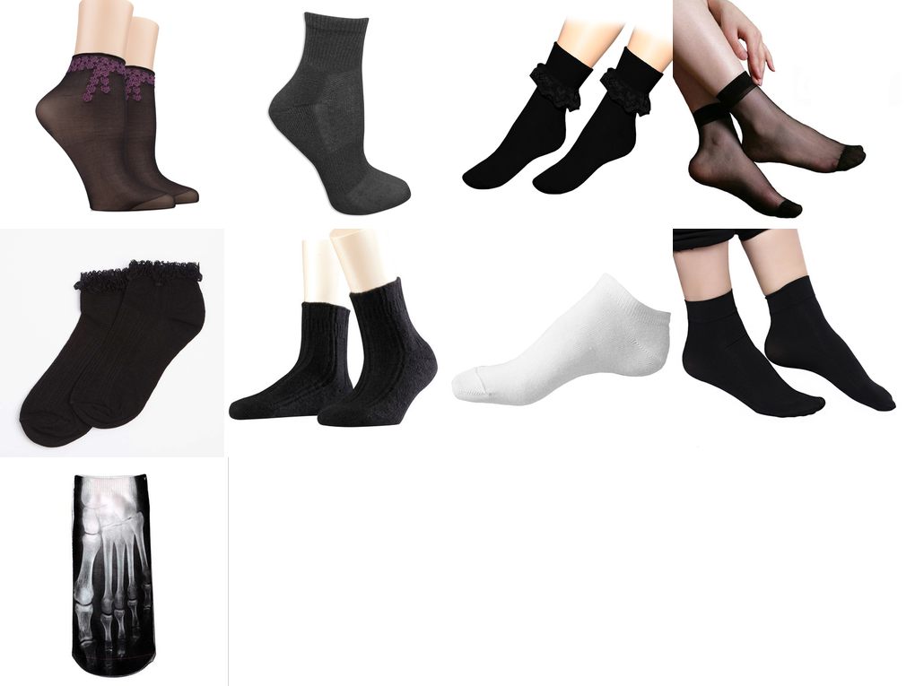 womens black ankle socks